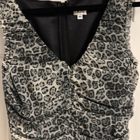 Caché Vintage Gray & Black Mesh Leopard Print Dress - Picture 10 of 11